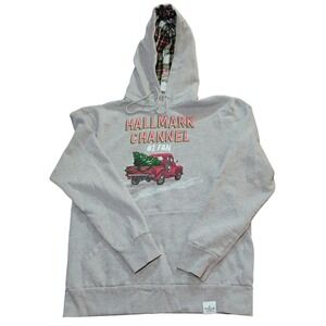 Hallmark Channel #1 Fan Hoodie‎ Gray Christmas Movie Cozy Pullover Sweatshirt S